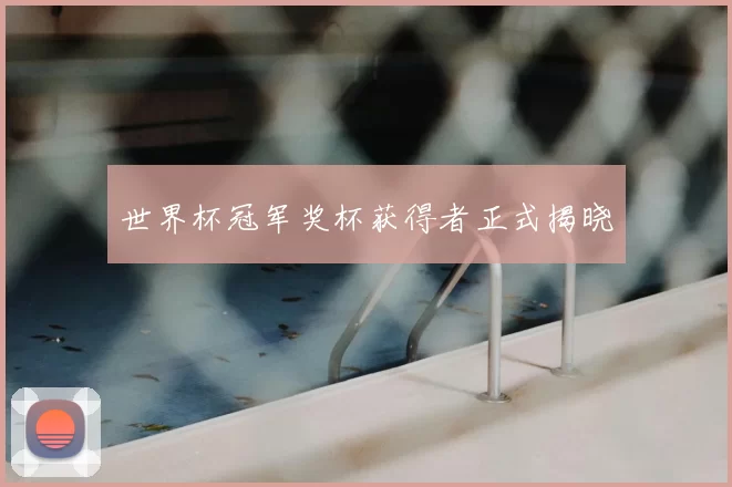 世界杯冠军奖杯获得者正式揭晓