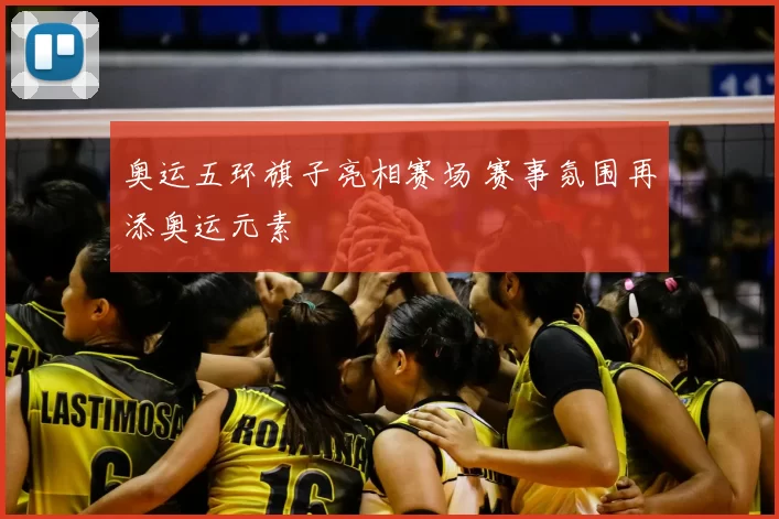奥运五环旗子亮相赛场 赛事氛围再添奥运元素